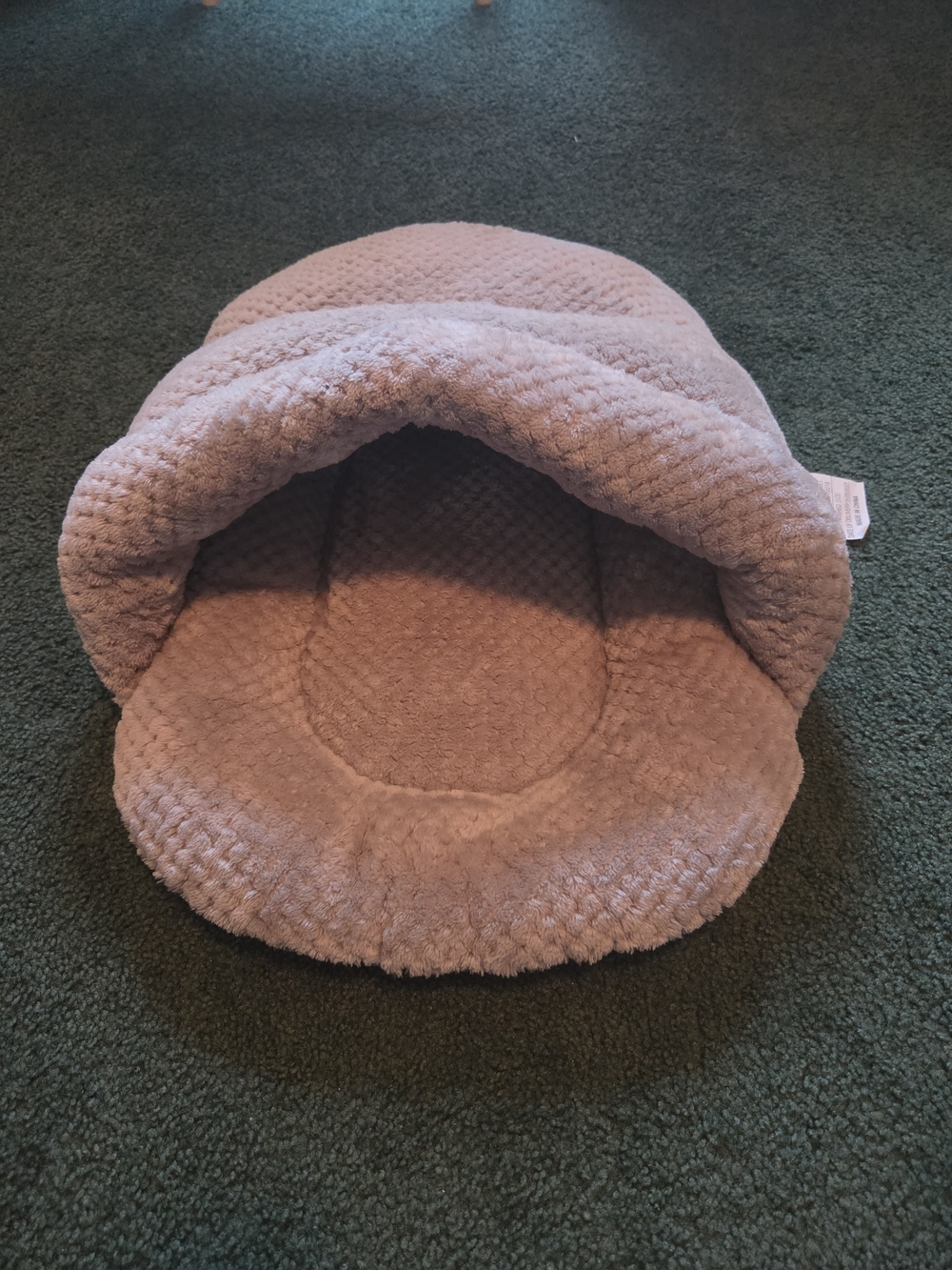Plush Cozy Cave Pet Bed in Light Taupe